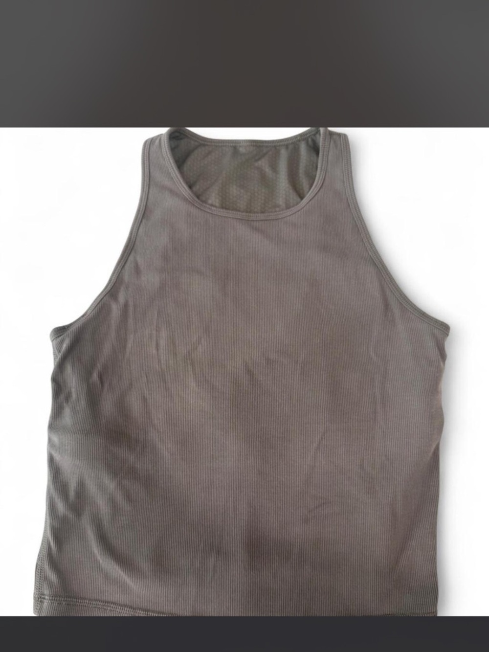 Vuori Women's Pose Plyo Ribbed Racerback Tank Top in Chia - Picture 3 of 5